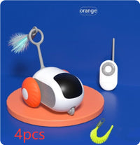 HKM-9701181 Interactive Remote Control Cat Car Toy - Automatic Self-Moving, USB Charging with Obstacle Avoidance