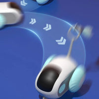 HKM-9701181 Interactive Remote Control Cat Car Toy - Automatic Self-Moving, USB Charging with Obstacle Avoidance