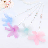 HKM-970131 Colorful Feather Cat Teaser Wand for Playful Interaction - Safe Materials, 38cm Long