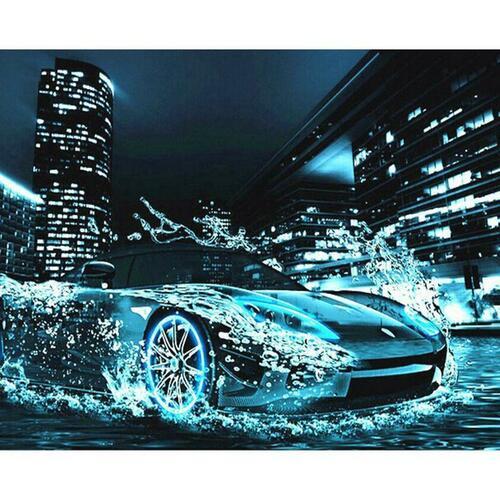 HKM-970259 DIY Painting By Numbers Kit - Water Lambo - 40x50cm Linen Digital Oil Painting with Classic 24 Colors