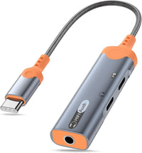 HKM-970387 USB-C to 3.5mm Audio Adapter with Hi-Res Audio and 60W Fast Charging