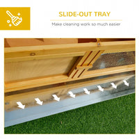 HKM-9703997 Wooden Rabbit Hutch with Openable Waterproof Roof and Pull-Out Cleaning Tray, Durable Solid Fir Build for Small Animals
