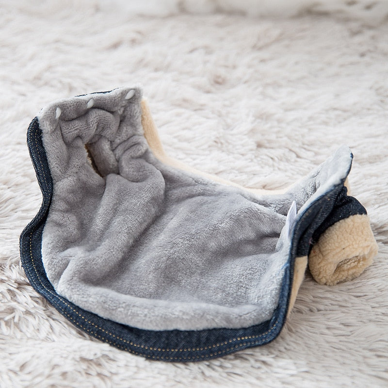 HKM-9704509 Warm Denim and Grain Velvet Two-Legged Clothing for Pets