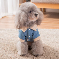 HKM-9704509 Warm Denim and Grain Velvet Two-Legged Clothing for Pets