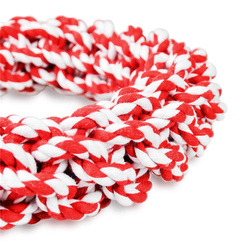 HKM-9705149 Interactive Cotton Rope Dog Toy - Durable Biting and Chewing Circle for Mental Stimulation