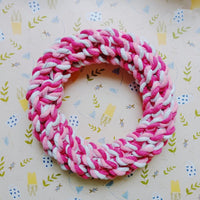 HKM-9705149 Interactive Cotton Rope Dog Toy - Durable Biting and Chewing Circle for Mental Stimulation