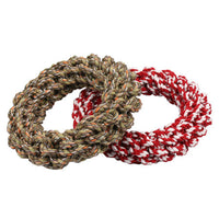 HKM-9705149 Interactive Cotton Rope Dog Toy - Durable Biting and Chewing Circle for Mental Stimulation