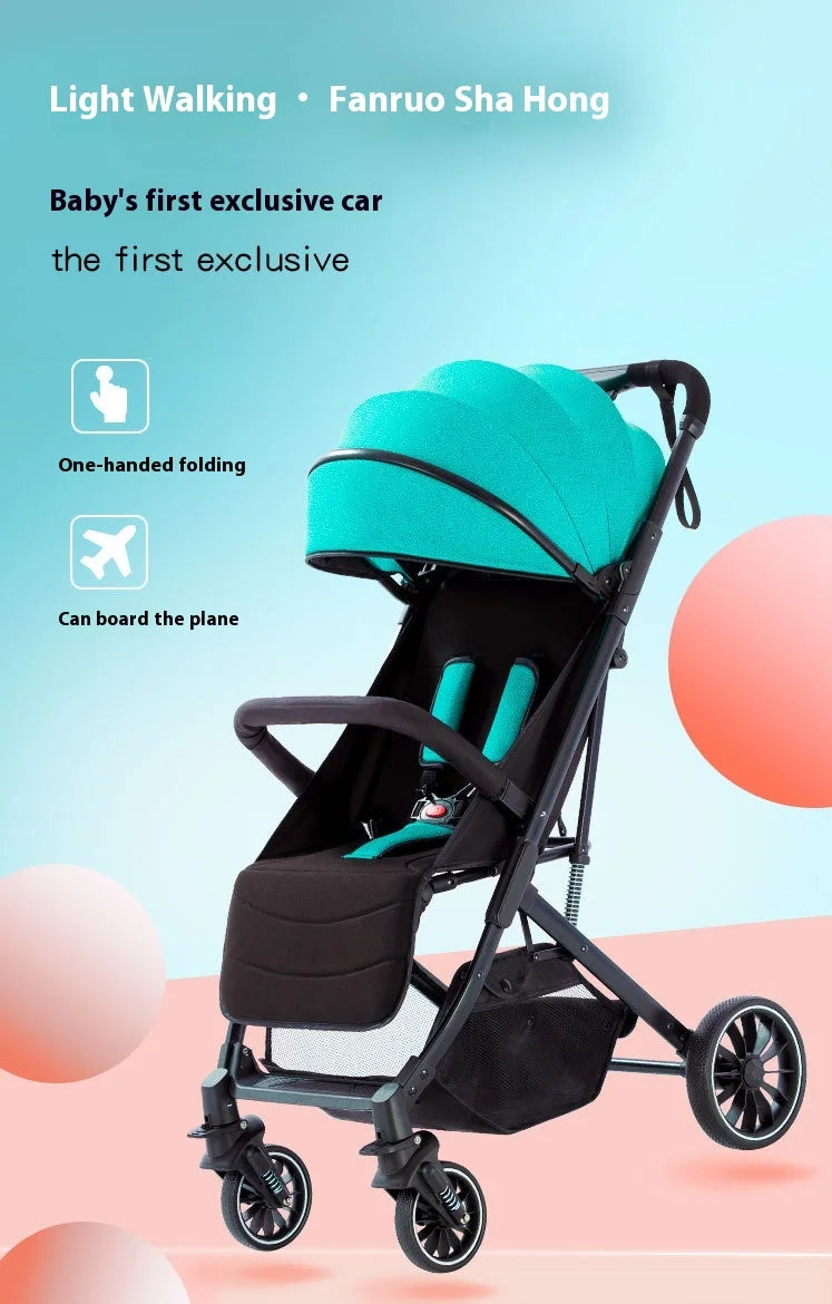 HKM-970515 Aluminium Alloy Frame One-Hand Fold Travel System Stroller with Brake