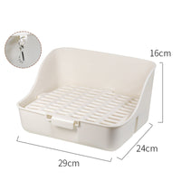 HKM-9705789 Corner Litter Box for Small Pets - Ideal Potty Trainer for Rabbits, Hamsters, Guinea Pigs, Ferrets, and Chinchillas