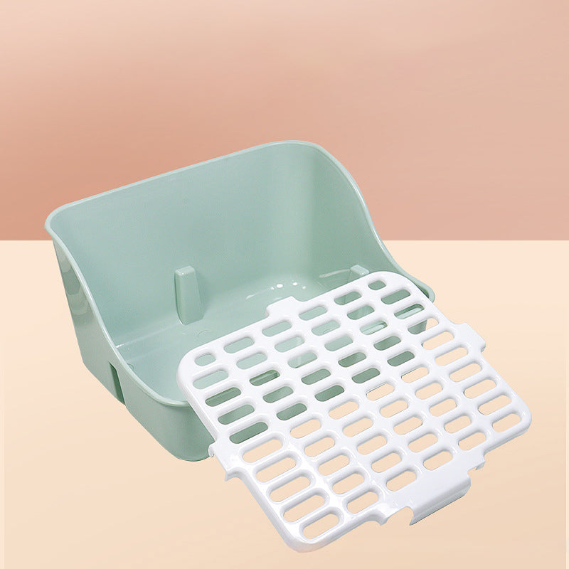 HKM-9705789 Corner Litter Box for Small Pets - Ideal Potty Trainer for Rabbits, Hamsters, Guinea Pigs, Ferrets, and Chinchillas