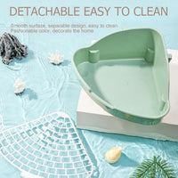 HKM-9705789 Corner Litter Box for Small Pets - Ideal Potty Trainer for Rabbits, Hamsters, Guinea Pigs, Ferrets, and Chinchillas