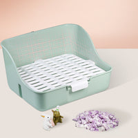 HKM-9705789 Corner Litter Box for Small Pets - Ideal Potty Trainer for Rabbits, Hamsters, Guinea Pigs, Ferrets, and Chinchillas