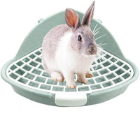 HKM-9705789 Corner Litter Box for Small Pets - Ideal Potty Trainer for Rabbits, Hamsters, Guinea Pigs, Ferrets, and Chinchillas