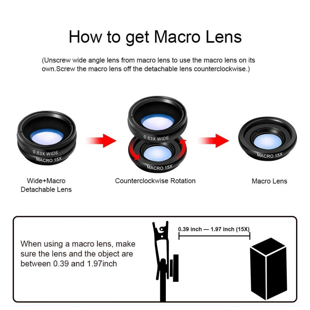 HKM-970643 Universal 10-in-1 Polarization Cell Phone Lens Set for Enhanced Photography
