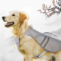 HKM-9706685 Breathable Light Gray Outdoor Pet Cooling Clothes ¨C Mesh Fabric, Adjustable Fit for All Sizes S-XL