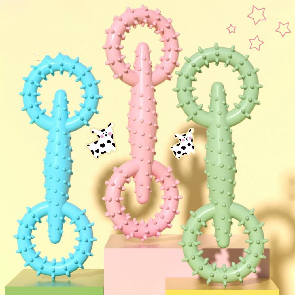 HKM-9707581 TPR Chew Toy Ring for Dogs and Puppies - Safe and Eco-Friendly Teething Stick