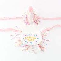 HKM-9707709 Pet Birthday Bib and Hat Set for Dogs - Bichon Triangle Scarf, Polyester Material, Various Sizes Available