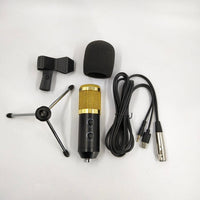 HKM-970835 Versatile Condenser Microphone with Adjustable Volume and Reverb - Includes Tripod, Clip, and Accessories