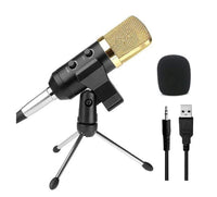 HKM-970835 Versatile Condenser Microphone with Adjustable Volume and Reverb - Includes Tripod, Clip, and Accessories