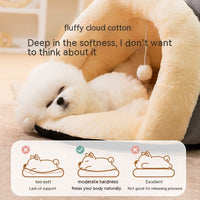 HKM-9710141 Cozy Round Ears Plush Slippers for Dogs - Soft Comfortable Mat in Gray and Green