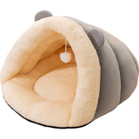 HKM-9710141 Cozy Round Ears Plush Slippers for Dogs - Soft Comfortable Mat in Gray and Green