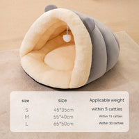 HKM-9710141 Cozy Round Ears Plush Slippers for Dogs - Soft Comfortable Mat in Gray and Green