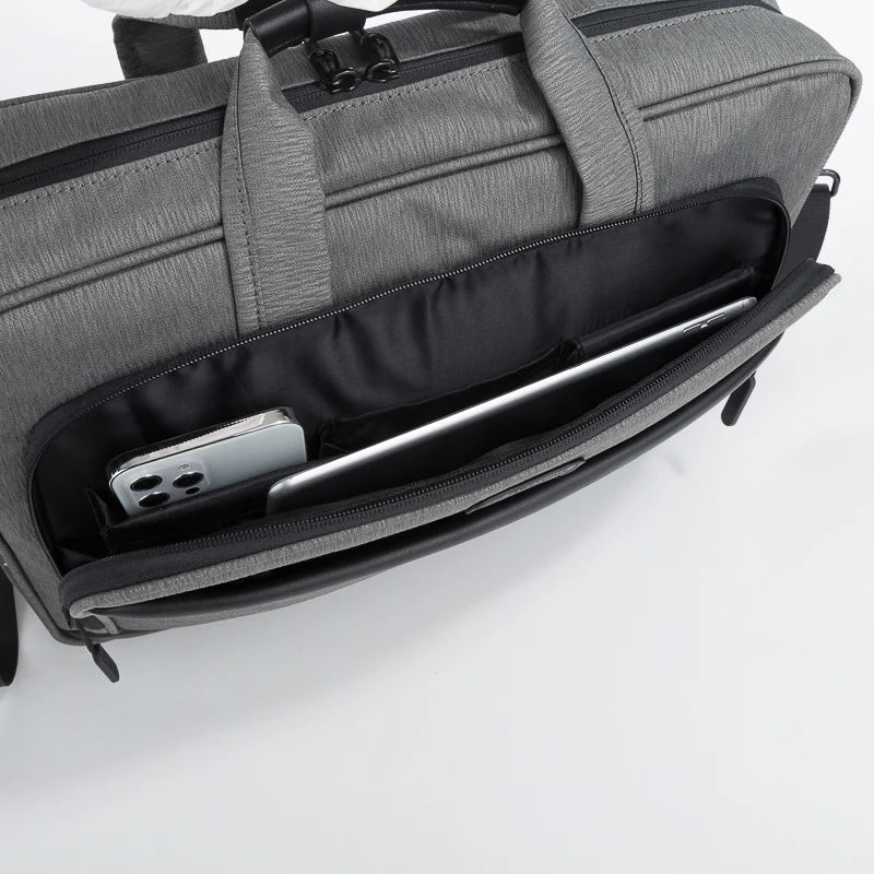 HKM-971027 15.6 Inch Simple Laptop Bag for Men - Stylish Attache Case and Backpack Combo Model 21SG-9557D