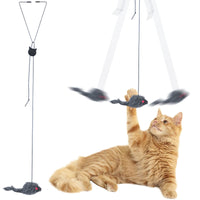 HKM-971091 Elastic Cord Adjustable Buckle Funny Cat Triangle Hook Hanging Door Toy
