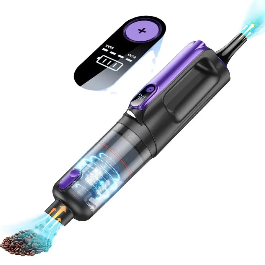 HKM-971219 Portable High-Power Car Vacuum Cleaner with Brushless Motor and Digital Display