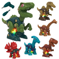 HKM-971283 DIY 3D Dinosaur Puzzle Blocks Toy with Drill for Ages 2-13
