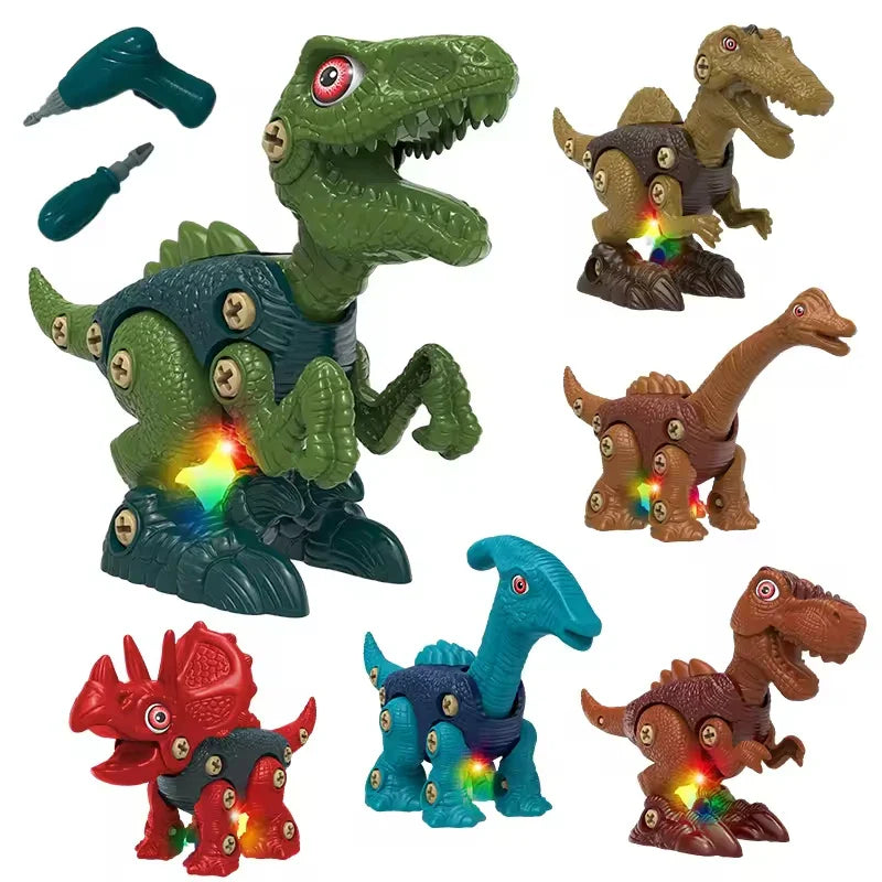HKM-971283 DIY 3D Dinosaur Puzzle Blocks Toy with Drill for Ages 2-13