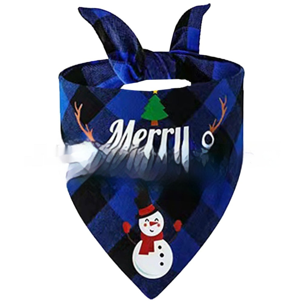 HKM-9713469 Christmas Pet Triangle Plaid Towel in Various Patterns and Colors