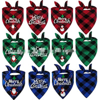 HKM-9713469 Christmas Pet Triangle Plaid Towel in Various Patterns and Colors