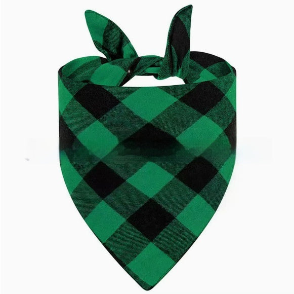 HKM-9713469 Christmas Pet Triangle Plaid Towel in Various Patterns and Colors