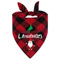 HKM-9713469 Christmas Pet Triangle Plaid Towel in Various Patterns and Colors