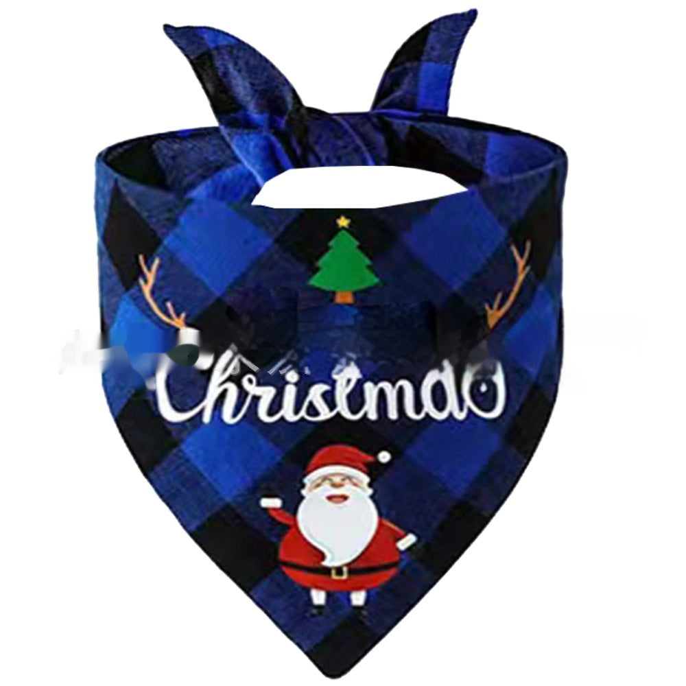 HKM-9713469 Christmas Pet Triangle Plaid Towel in Various Patterns and Colors