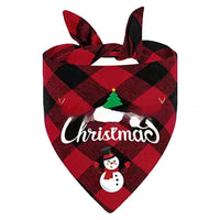 HKM-9713469 Christmas Pet Triangle Plaid Towel in Various Patterns and Colors