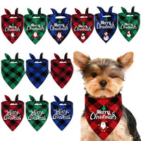 HKM-9713469 Christmas Pet Triangle Plaid Towel in Various Patterns and Colors