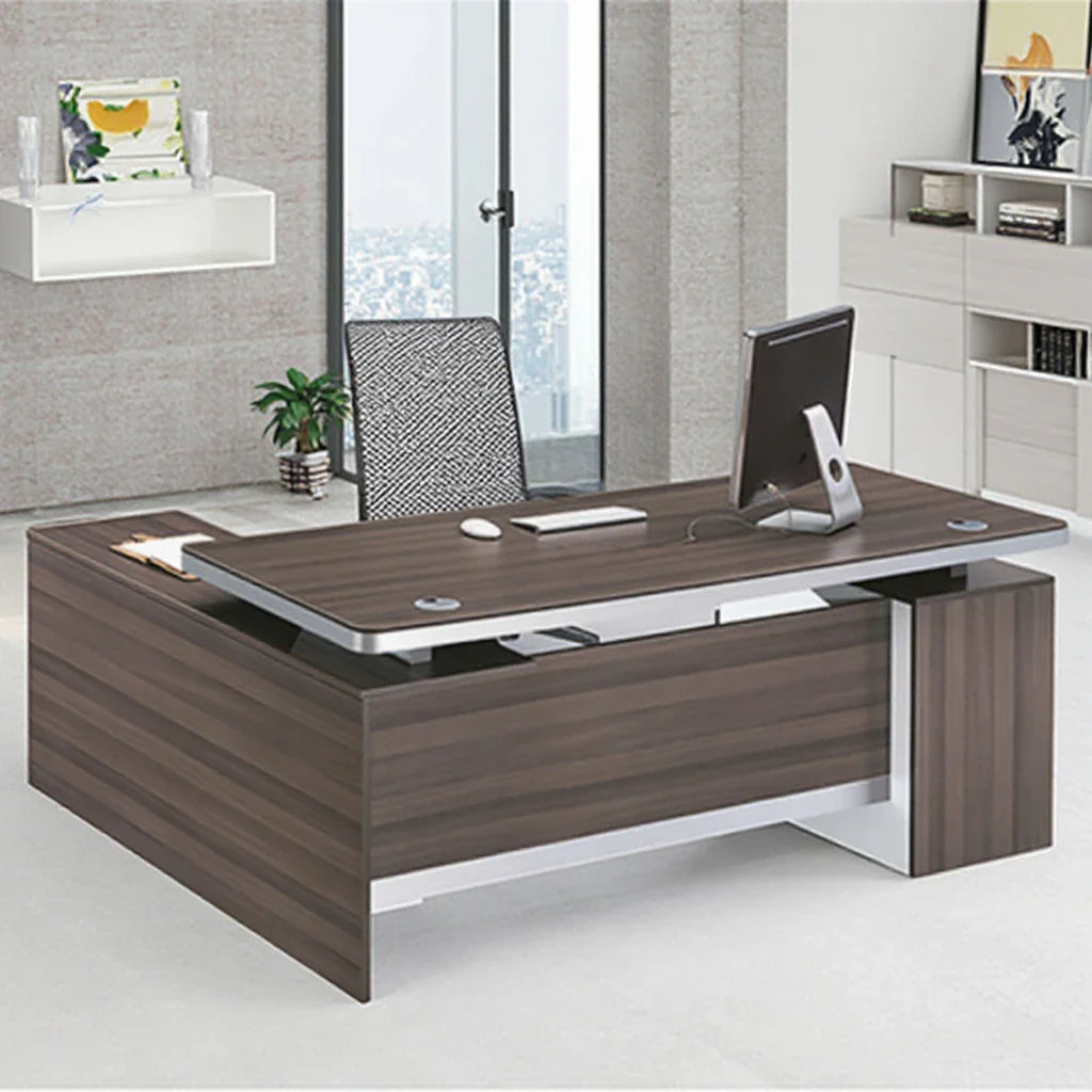 HKM-971347 Modern Wooden Manager Desk with Locking Drawer for Home and Office Use