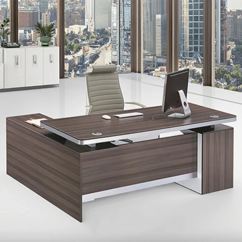 HKM-971347 Modern Wooden Manager Desk with Locking Drawer for Home and Office Use