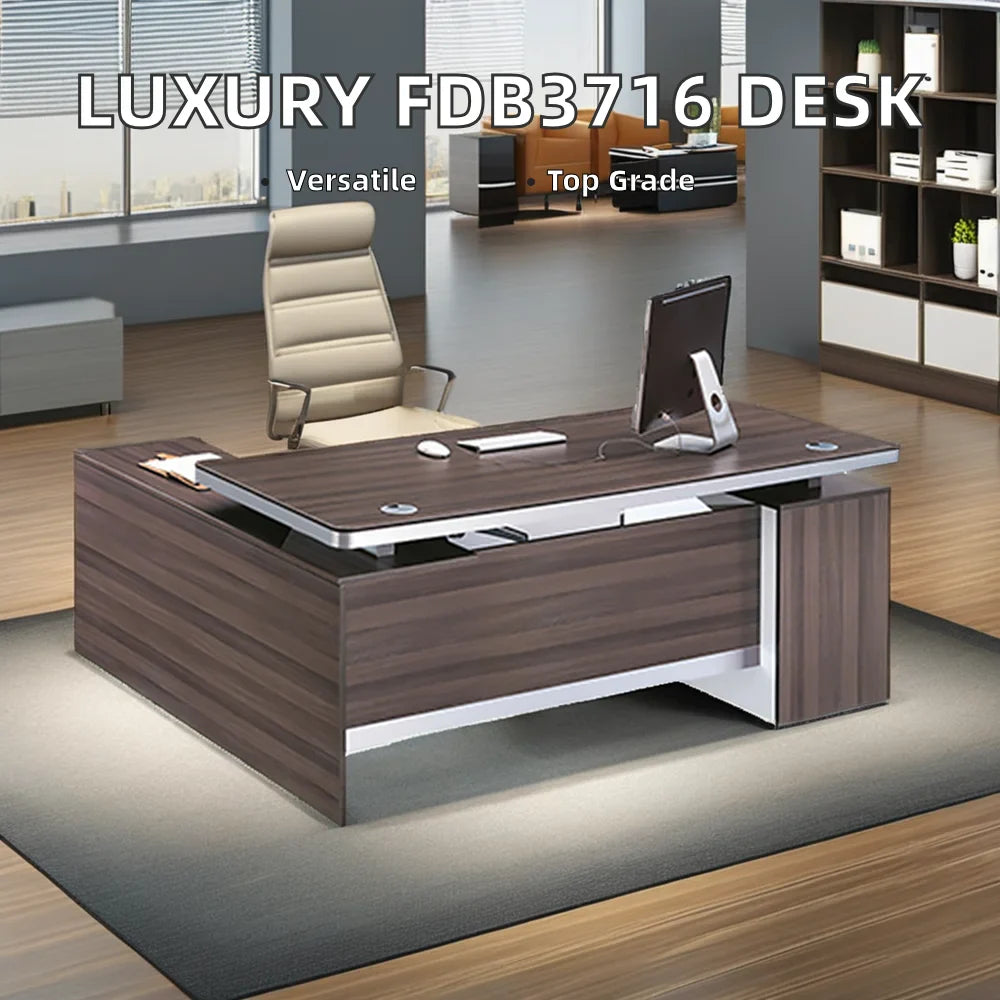 HKM-971347 Modern Wooden Manager Desk with Locking Drawer for Home and Office Use