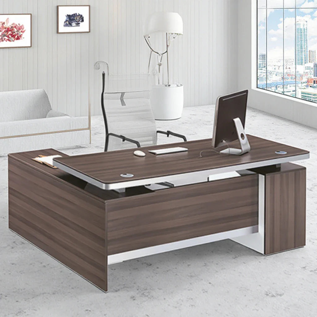 HKM-971347 Modern Wooden Manager Desk with Locking Drawer for Home and Office Use