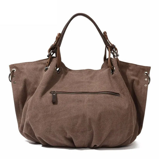 HKM-971539 Eco-Friendly Cotton Canvas Tote Handbag for Women - Size 32cm x 12cm x 38cm