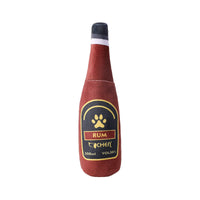 HKM-9715517 Bite-Resistant Plush Dog Toy in Champagne Bottle Design - Green, Yellow, Wine Red