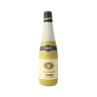 HKM-9715517 Bite-Resistant Plush Dog Toy in Champagne Bottle Design - Green, Yellow, Wine Red