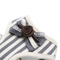 HKM-9715645 Adjustable Pet Harness with Bow Tie for Small & Medium Pets - Stripe Design