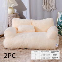 HKM-9715901 Cozy Winter Cat Sofa Bed with Thick Backrest and Soft Pillow for Small to Medium Pets
