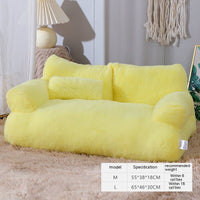HKM-9715901 Cozy Winter Cat Sofa Bed with Thick Backrest and Soft Pillow for Small to Medium Pets