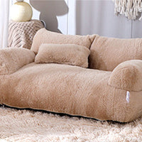 HKM-9715901 Cozy Winter Cat Sofa Bed with Thick Backrest and Soft Pillow for Small to Medium Pets