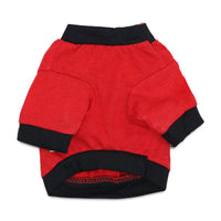 HKM-9716413 Red and Black Edge Cotton Jersey Raglan T-Shirt for Small Dogs